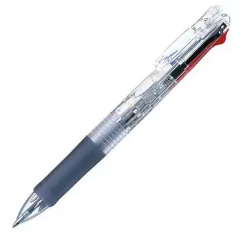 Шариковая ручка Zebra G4C прозрачная 10 шт. 4-цветная с зажимом B-B4A3-C