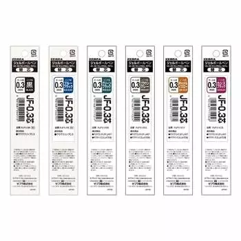 Zebra ballpoint pen refill JF-0.3 core compatible with Sarasa Grand 6 color set P-RJF3-6C-AZ