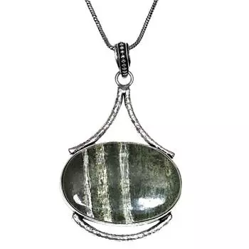 Зебра Джаспер драгоценный камень ручной работы женский унисекс серебряный ювелирный кулон 2.5