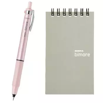 Zebra Gel Ballpoint Pen Bimore Memo Pad Set Beautiful Letters Black Ink Pink Shaft SE-JJ114-P
