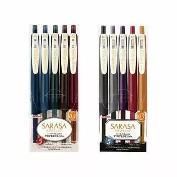 Zebra Gel Ballpoint Pen Sarasa Clip 0.5 Vintage 10 Colors JJ15-10C-VI-VI2-AZ