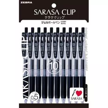 Zebra Gel Ballpoint Pen Sarasa Clip 0.5 Black 10 Pieces P-JJ15-BK10