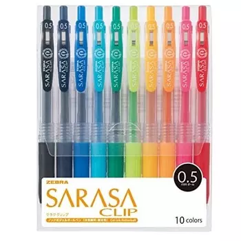 Zebra Gel Ballpoint Pen Sarasa Clip 0.5 10 Colors JJ15-10CA