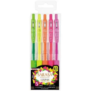 Zebra Gel Ballpoint Pen Sarasa Clip 0.5 Neon 5 Colors JJ15-5C-NO