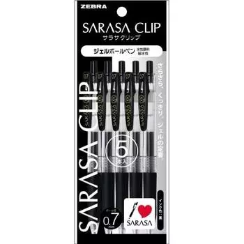 Zebra gel ballpoint pen Sarasa clip 0.7 black 5 pieces P-JJB15-BK5