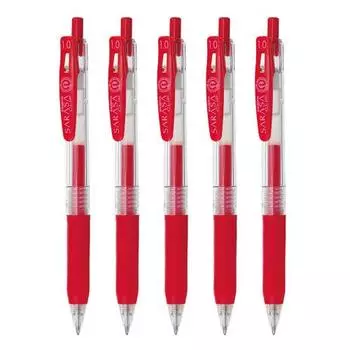 Zebra Gel Ballpoint Pen Sarasa Clip 1.0mm Red Set of 5 P-JJE15-R5-AZ
