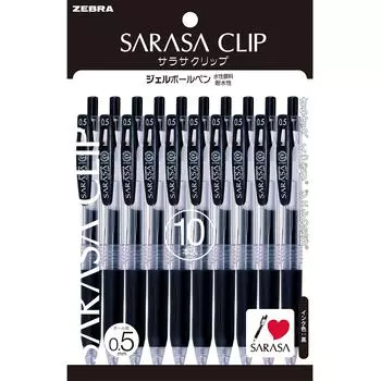 Zebra Gel Ballpoint Pen Sarasa Clip Black 10 Pieces 0.5 P-JJ15-BK10