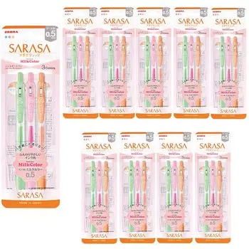 Zebra Gel Ballpoint Pen Sarasa Clip Milk Color 3 Color Set N 10 Pieces 0.5mm B- JJ15-3C-MK-N