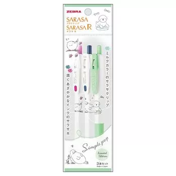 Zebra Gel Ballpoint Pen Sarasa R Sarasa Clip Single Pop Animal Set 0.4mm & 0.5mm (P-JJS29-SP-Y)