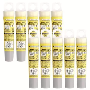 Zebra Хайлайтер Optex 1 2 3 Картриджи x 10 Ручка, и Картриджи, Желтый, (B-RWK8-Y)