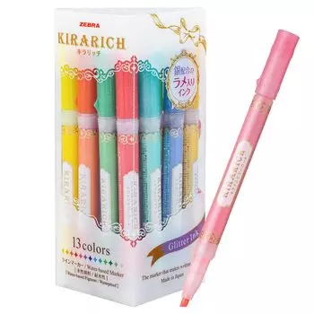 Zebra Highlighter Kirarich 13 Color Set WKS18-13C