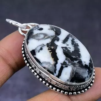 Zebra Jasper Gemstone 925 Steling Silver Jewelry Pendant 2.21 R0H67