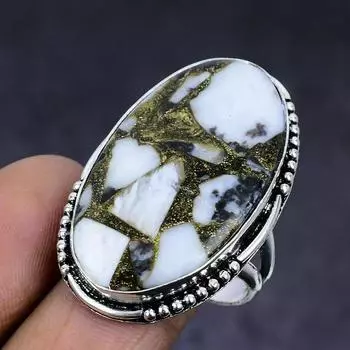 Zebra Jasper Gemstone 925 Sterling Silver gift Jewelry Ring Size 10 y6b25