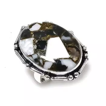 Zebra Jasper Gemstone Handmade 925 Sterling Silver Jewelry Ring Size 7.5 y7b02