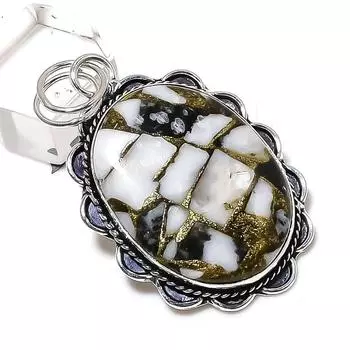Zebra Jasper Gemstone Handmade 925 Sterling Silver Jewelry Pendant 2.17 n6b58