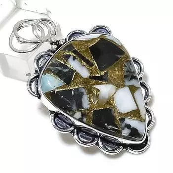 Zebra Jasper Gemstone Handmade 925 Sterling Silver Jewelry Pendant 2.21 Q5v76