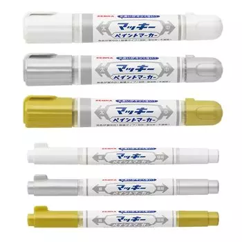 Zebra Maki Paint Marker Extra Fine Point Pen Set and White & (YYT20-AZ-A6) Gold, Silver,