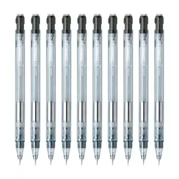 Zebra Mechanical Knock Pencil, Pencil, M-1700, 0.5mm, Clear, 10-Piece Set, B-MA117-C