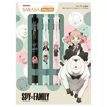 Zebra Multifunctional Pen 4 Colors Sharp Sarasa Multi Spy Family Set of 3 + 0.5mm SE-J4SA11-SF
