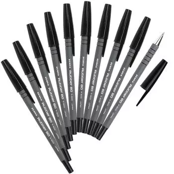 Zebra Oil-Based Ballpoint Pen Rubber 80 Black 10 Pieces B-R-8000-BK