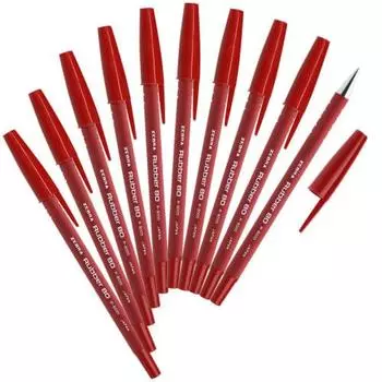 Zebra Oil-Based Ballpoint Pen Rubber 80 Red 10 Pieces B-R-8000-R