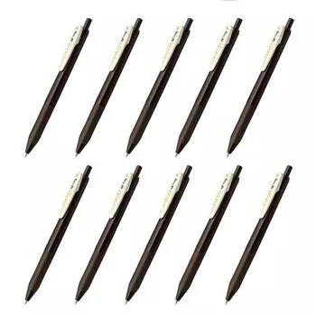 Zebra Sarasa Clip Gel Ballpoint Brown Pen, 0.5mm, Gray, 10-Piece Set, B-JJ15-VEG