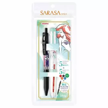 Zebra Sarasa Clip Sarasa Select Disney Princess Multi-Function Pen, Set, Ariel, SE-S5A20-DSP2-AE