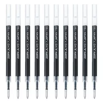 Zebra Sarasa Dry Gel Ballpoint Pen Refills, JLV-0.7, Black, 10-Pack, B-RJLV7-BK