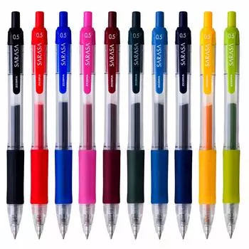 Zebra Sarasa Gel Ballpoint Pen, 0.5, 10-Color Set, JJ3-10C-AZ