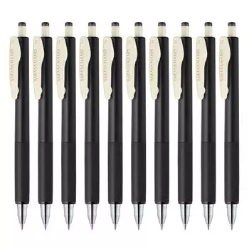 Zebra Sarasa Nano Gel Ballpoint Sepia Pen, 0.3mm, Black, 10-Piece Set, B-JJH72-VSB