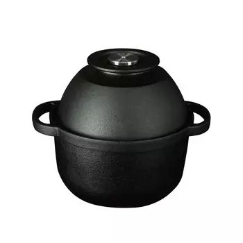 Zebrang Outdoor Camping Rice Cast Iron Rice Без регулировки нагрева Direct IH Made in Свисток уведомляет вас о приготовлении пищи Двуручная рисоварка ZB-RO-B чёрный