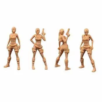 ЗЕДАКАКАЙ (4 шт) Фигурка 1/43 Красивая перестрелка Аниме Гараж Набор Модель Миниатюрная сцена GK нужно раскрасить самостоятельно