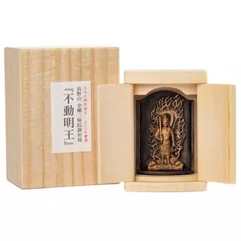 Zeku Fudo Myoo standing statue Buddha statue with Zushi antique Koyasan Kongo prayer Daishi Kukai Dainichi Nyorai Zodiac amulet principal image (gold