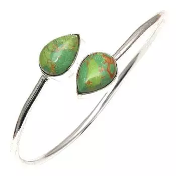 Зеленая бирюза драгоценный камень ручной работы браслеты манжеты 7 регулируемый