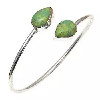 Зеленая бирюза драгоценный камень ручной работы браслеты манжеты 7 регулируемый