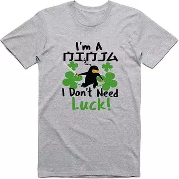 Зеленая детская забавная стильная футболка на день Святого Патрика IM A Ninja Luck, новинка S