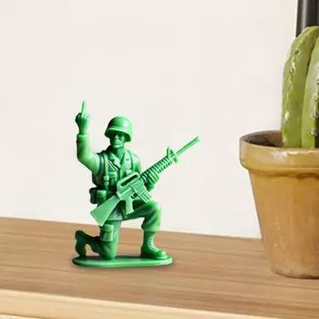 Зеленая фигурка солдата, миниатюрная военная игрушка, солдат со средним пальцем, фигурки синих военно-морских людей для домашнего офиса, декор рабочего стола, сувениры на военную тематику для вечеринок A