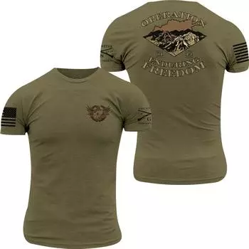 Зеленая футболка унисекс Grunt Style OEF Veteran Military S