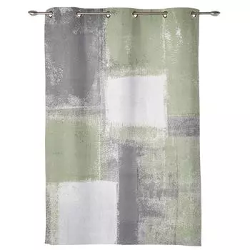 Зеленая картина маслом шалфея, текстурная краска, оконные шторы для гостиной, дома, спальни, кухни, Декор, Рождественская занавеска 135W x 60H(cm) x1