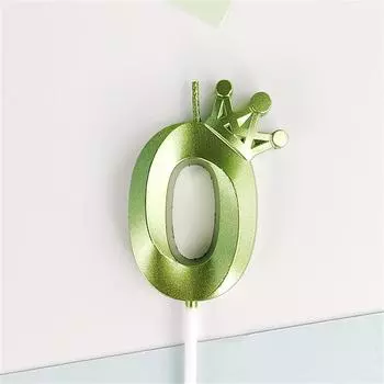 Зеленая корона цифры торт свечи 0 1 2 3 4 5 6 7 8 9 Топпер для свадьбы день рождения вечеринки принадлежности украшения своими руками