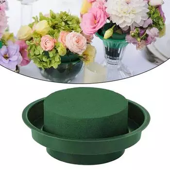 Зеленая круглая влажная пена, цветочная пена с миской, сделай сам, цветочная композиция, грязь для цветочной композиции, инструмент для рукоделия 1pcs