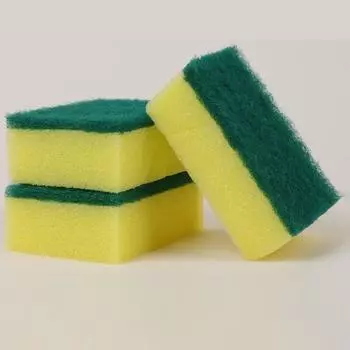 Зеленая квадратная губка для мытья посуды без песка, губка для мытья посуды, кухонные принадлежности, губка высокой плотности для мытья посуды 10pcs зелёный