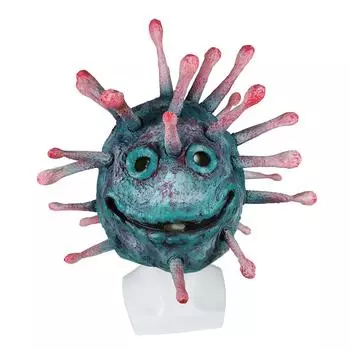 Зеленая латексная маска вируса, маска для вечеринки One size зелёный