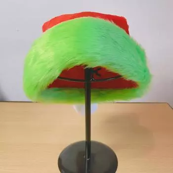 Зеленая меховая рождественская шапка для взрослых Красная креативная рождественская шапка Рождественские украшения One Size красный