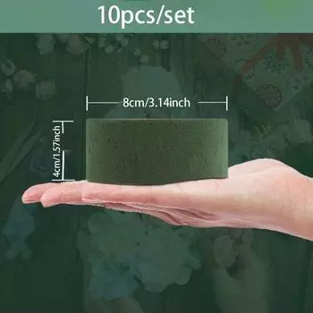 Зеленая пена с цветочным рисунком, 10 шт. круглый пенопластовый кирпич с цветочным рисунком, сухие пенопластовые блоки с цветочным рисунком, набор для создания цветочных композиций своими руками из искусственной цветочной грязи