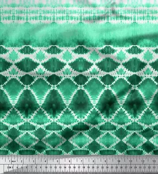 Зеленая полиэфирная креповая ткань Soimoi с принтом в стиле тай-дай, 42 дюйма в ярдах 42 Inch Wide - Poly Crepe зелёный