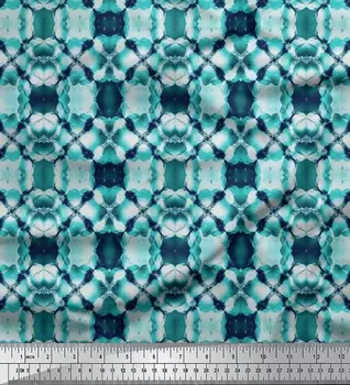 Зеленая полиэфирная креповая ткань Soimoi с принтом тай-дай и мозаикой, 42 дюйма в ярдах 42 Inch Wide - Poly Crepe зелёный