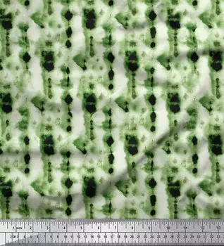 Зеленая полиэфирная креповая ткань Soimoi с принтом омбре и принтом тай-дай, 42 дюйма по метрам 42 Inch Wide - Poly Crepe зелёный