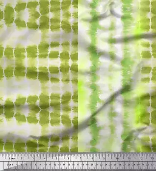 Зеленая полиэфирная креповая ткань Soimoi с рисунком животных и принтом тай-дай, 42 дюйма в ярдах 42 Inch Wide - Poly Crepe зелёный