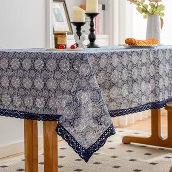 Зеленая полосатая скатерть Рождество Зима Хлопок и лен Чехол Ткань Круглая Цветная Для помещений Красная скатерть 60*60cm